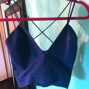 AQ/AQ perfect condition blue criss cross crop top